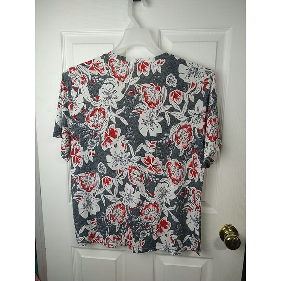 Serengeti Woman XL Blouse S/S Pullover Black White Red Classic Office - Picture 7 of 7